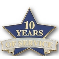 10 Years of Service Stock Pin